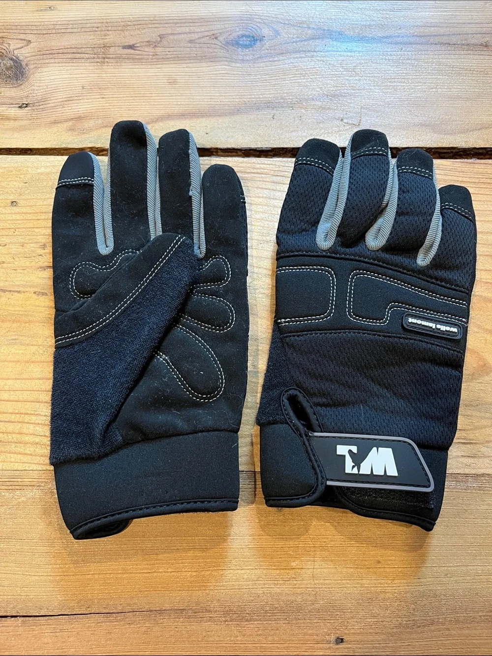 WELLS LAMONT Women's L Black Work Gloves Machine Washable Velcro Cinch